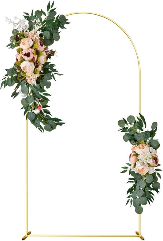 Wedding Arch Backdrop Stand 6.6FT Gold Wedding Balloon Arched Backdrop Stand Square Arch Frame for Birthday Party Bridal Baby Shower Ceremony Decoration