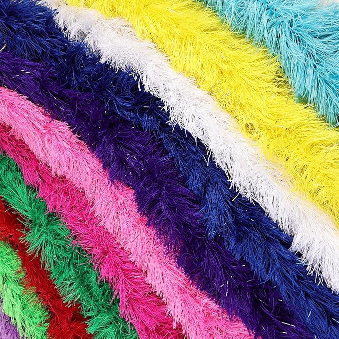 THARAHT Fluffy Boa Artificial 7 pcs 5ft for Costume Halloween Wedding Birthday Tea Party Christmas Party Decoration boa